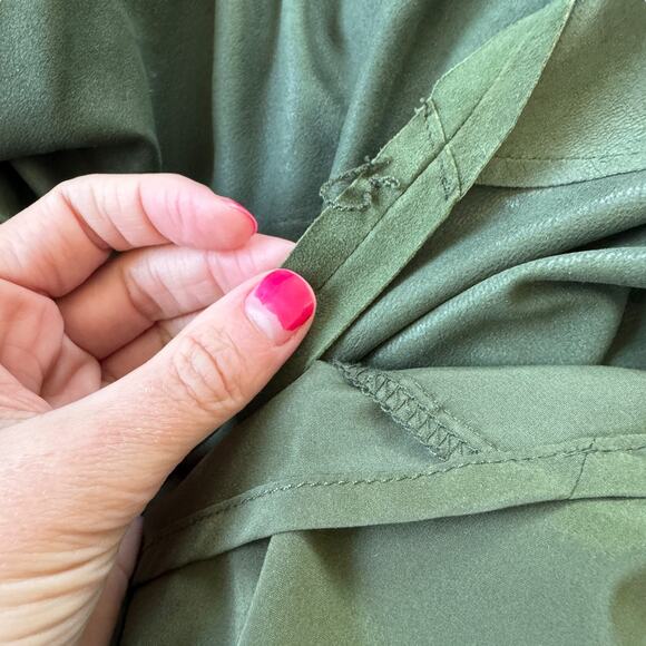 Rachel Zoe Seine Belted Olive Green Goat Suede Dress a/s/o Meghan Markle - Picture 11 of 14